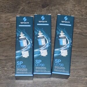 Spiropure SP-LE700 Refrigerator Water Filter 3 Pack White New LG Kenmore LT700P